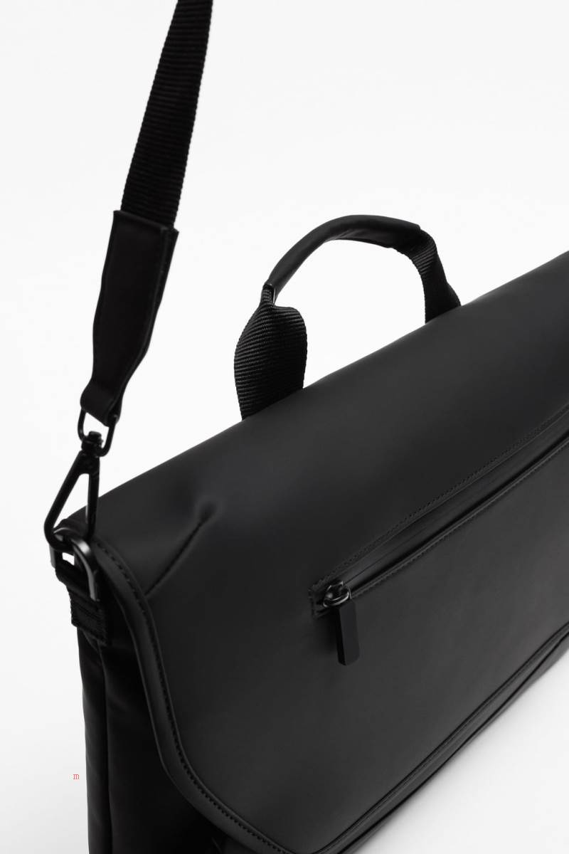 ZARA RUBBERISED Crossbody Väska Herr Svarta | NAXGK-5379