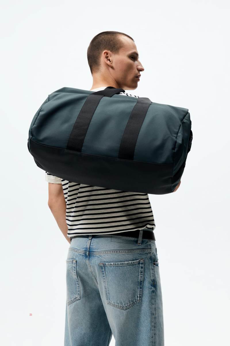 ZARA RUBBERISED Duffelväska Herr Mörkgröna | WMUDV-6934