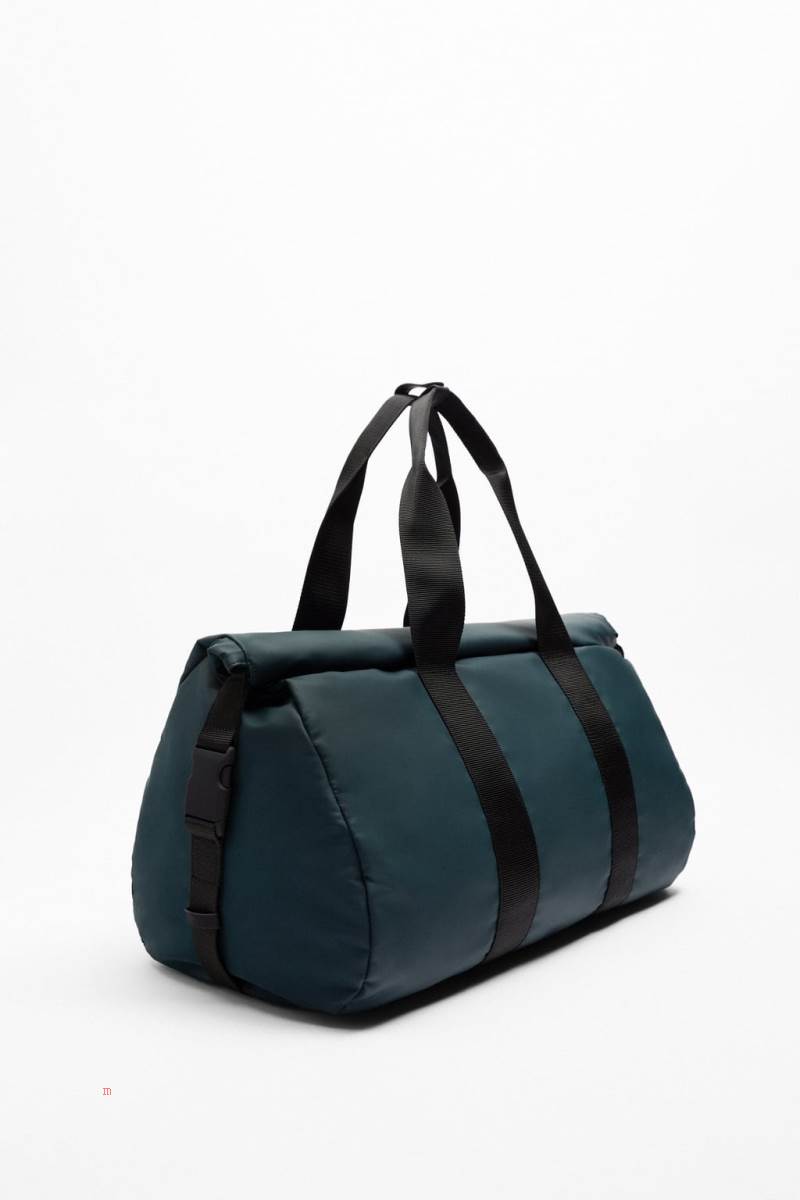 ZARA RUBBERISED Duffelväska Herr Mörkgröna | WMUDV-6934
