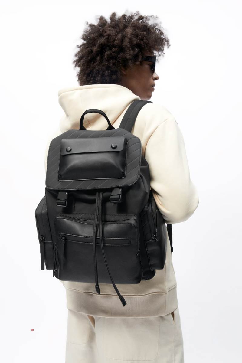 ZARA RUBBERISED EXPLORER Ryggsäck Herr Svarta | RZEIQ-4038