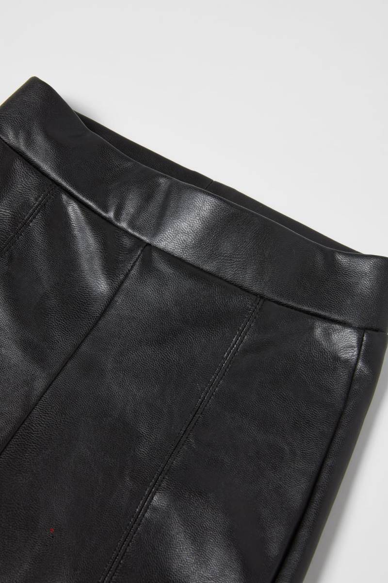 ZARA RUBBERISED FAUX LEATHER Leggings Tjej Svarta | VREIB-6841