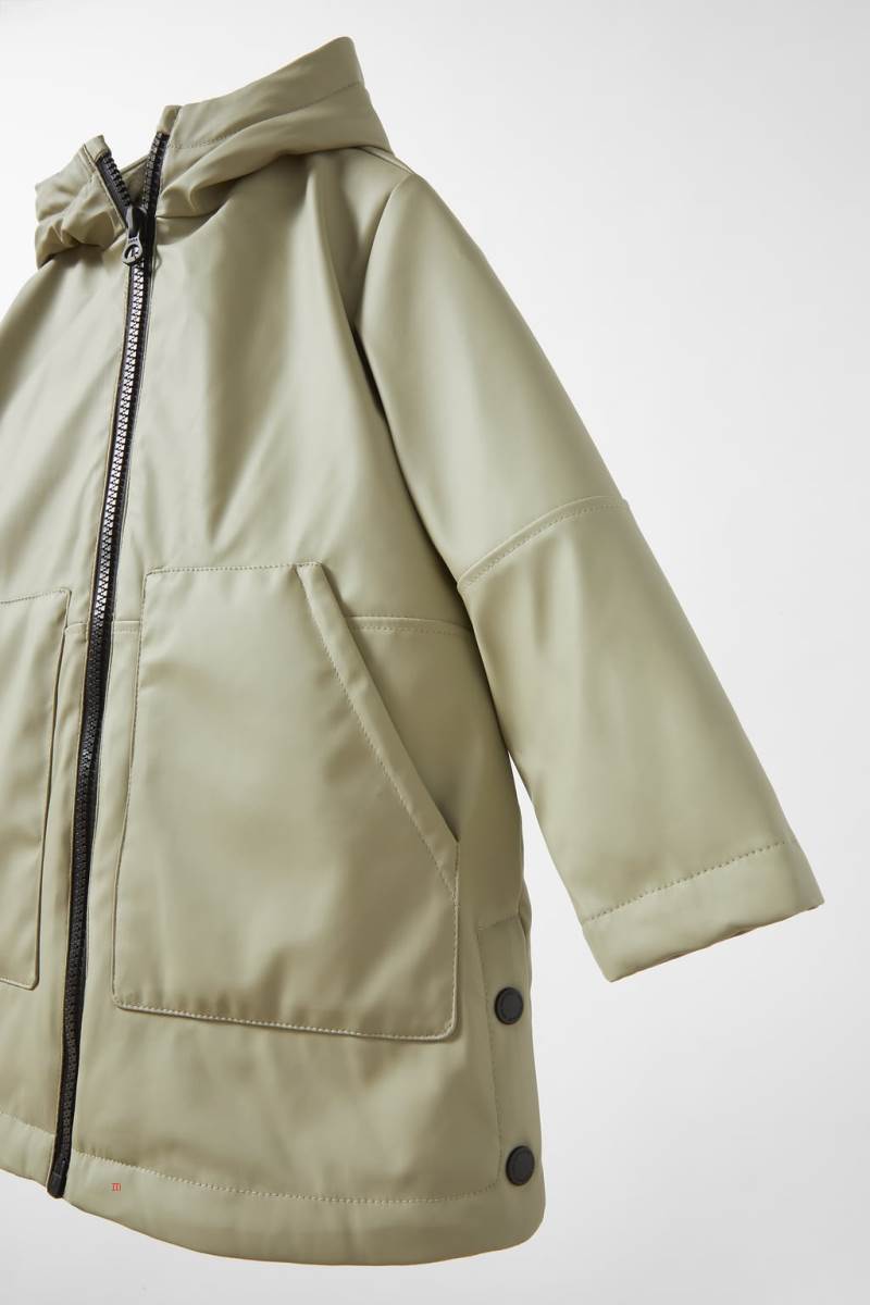 ZARA RUBBERISED PARKA WITH QUILTED LINING Vinterjackor Tjej Khaki | LQFAK-4231