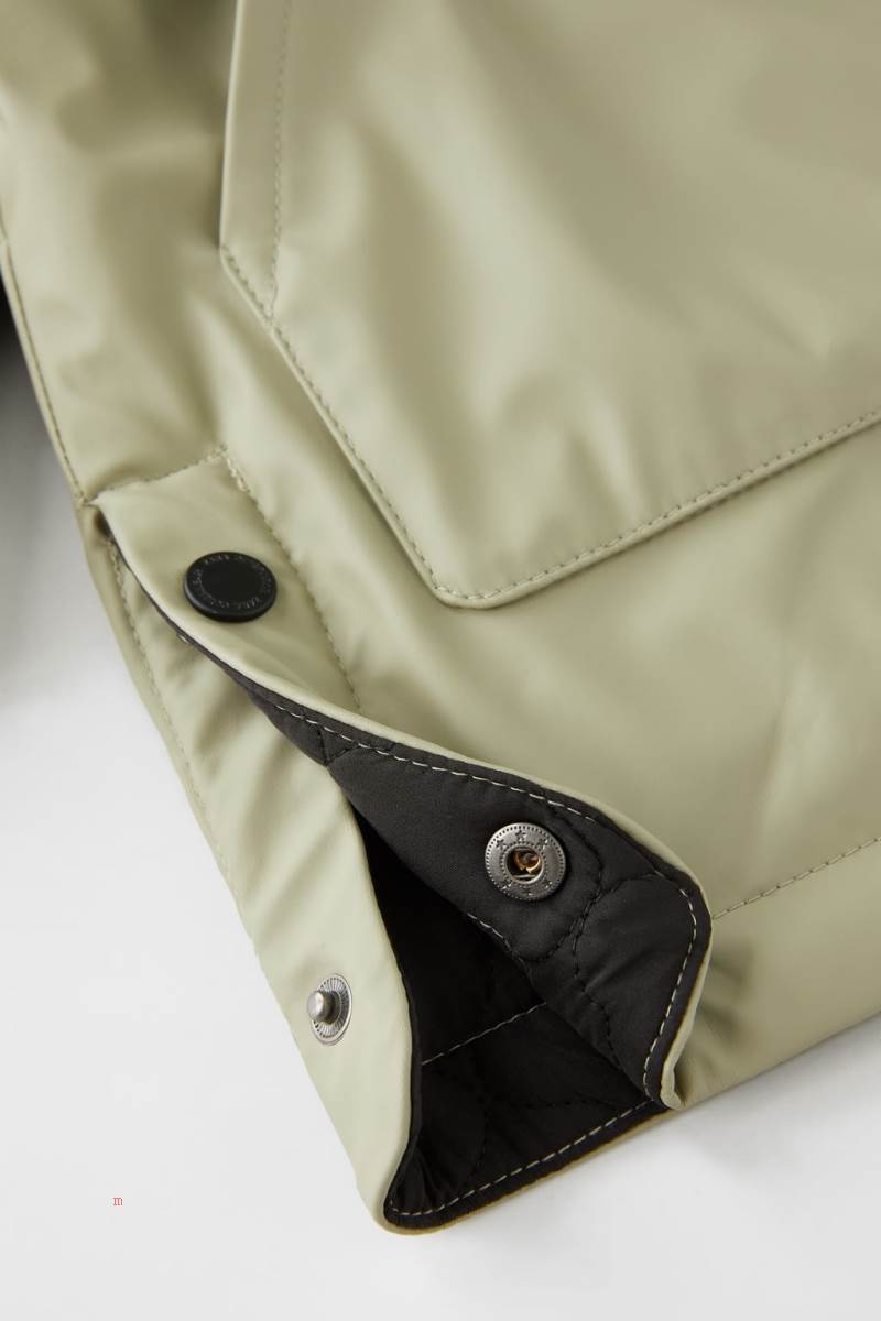 ZARA RUBBERISED PARKA WITH QUILTED LINING Vinterjackor Tjej Khaki | LQFAK-4231