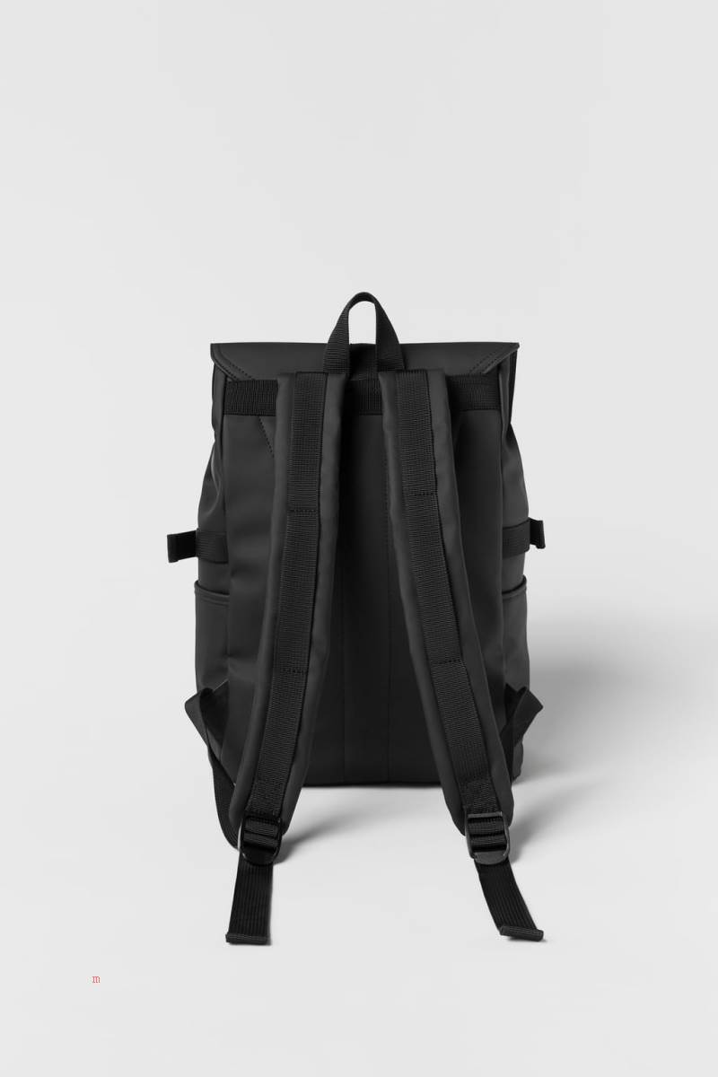 ZARA RUBBERISED Ryggsäck Tjej Svarta | KBIRT-0326