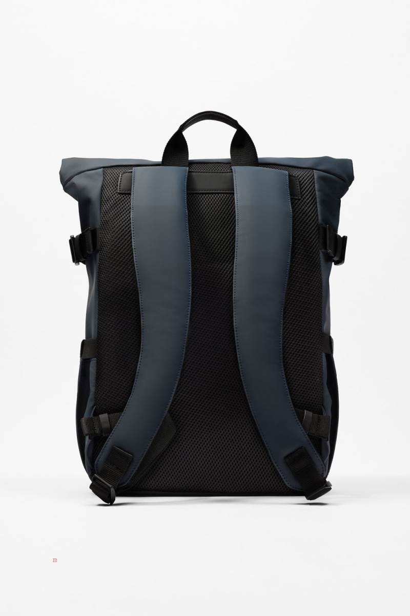 ZARA RUBBERISED SOFT Ryggsäck Herr Marinblå Blå | JHTGE-5421