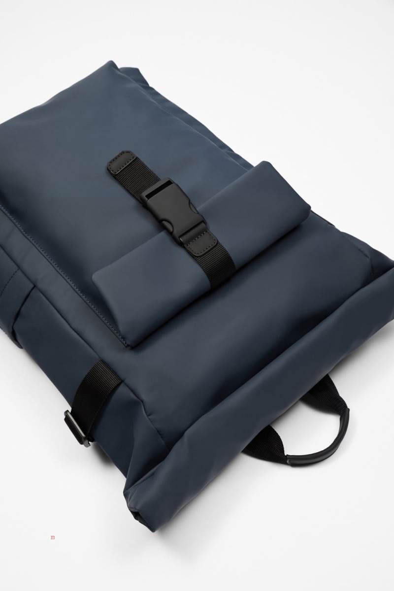 ZARA RUBBERISED SOFT Ryggsäck Herr Marinblå Blå | JHTGE-5421