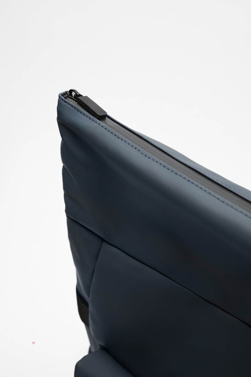 ZARA RUBBERISED SOFT Ryggsäck Herr Marinblå Blå | JHTGE-5421