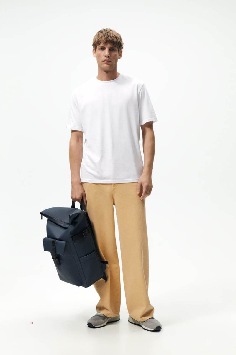 ZARA RUBBERISED SOFT Ryggsäck Herr Marinblå Blå | JHTGE-5421