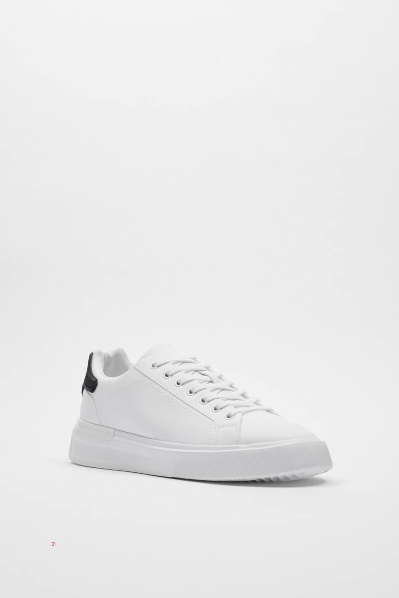 ZARA RUBBERISED TRIM Träningsskor Herr Vita | AEGFJ-2196
