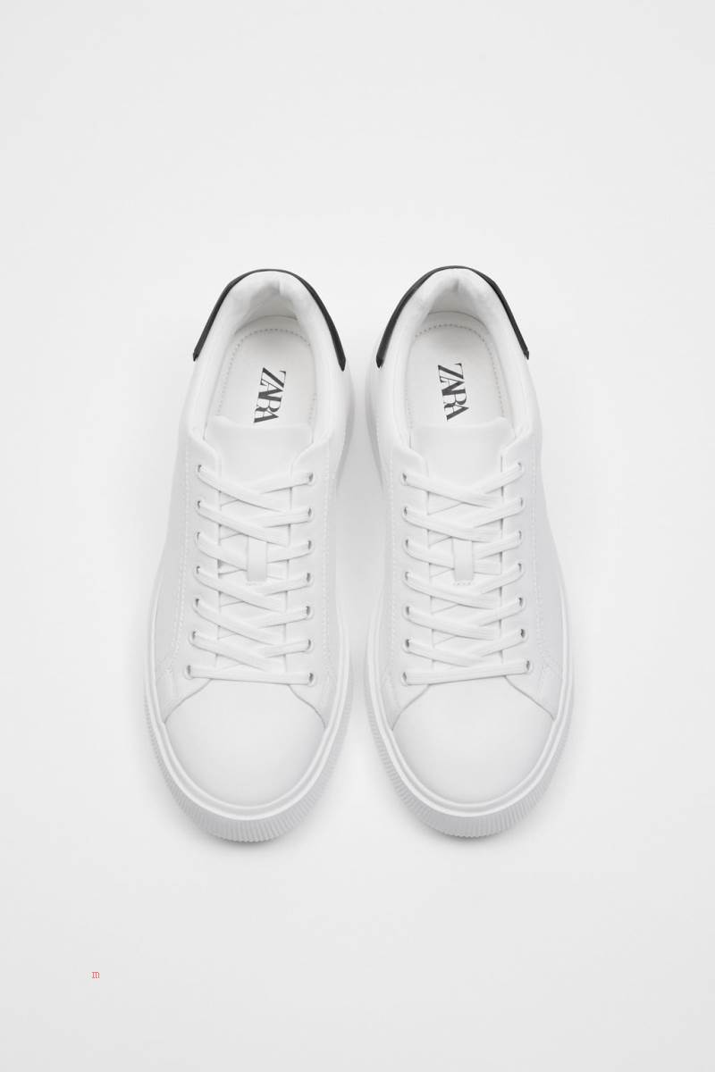 ZARA RUBBERISED TRIM Träningsskor Herr Vita | AEGFJ-2196