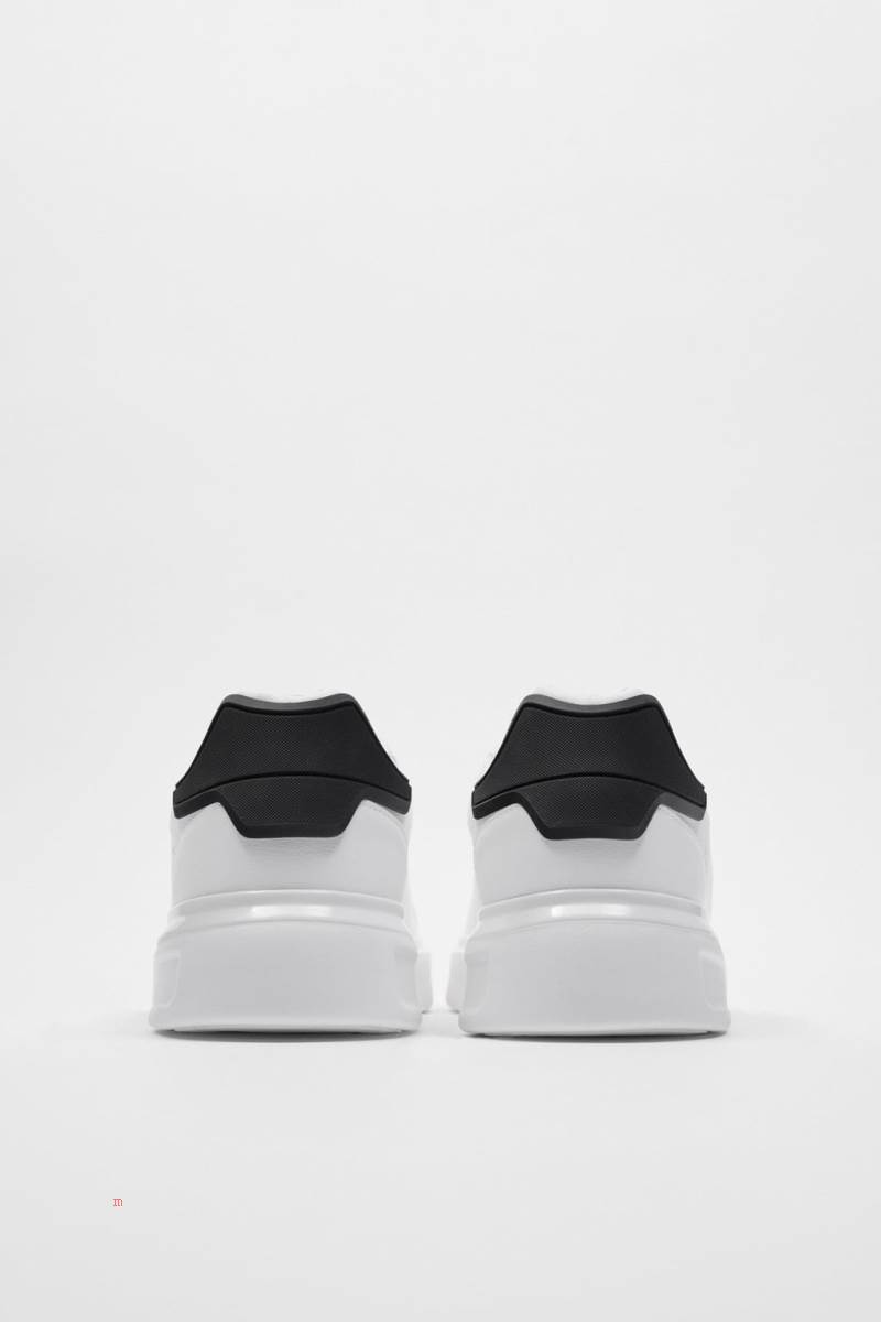 ZARA RUBBERISED TRIM Träningsskor Herr Vita | AEGFJ-2196