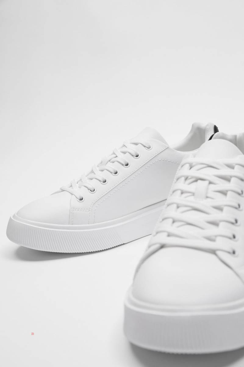 ZARA RUBBERISED TRIM Träningsskor Herr Vita | AEGFJ-2196