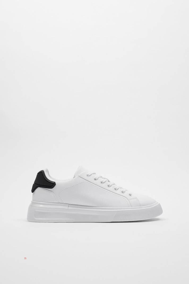 ZARA RUBBERISED TRIM Träningsskor Herr Vita | AEGFJ-2196