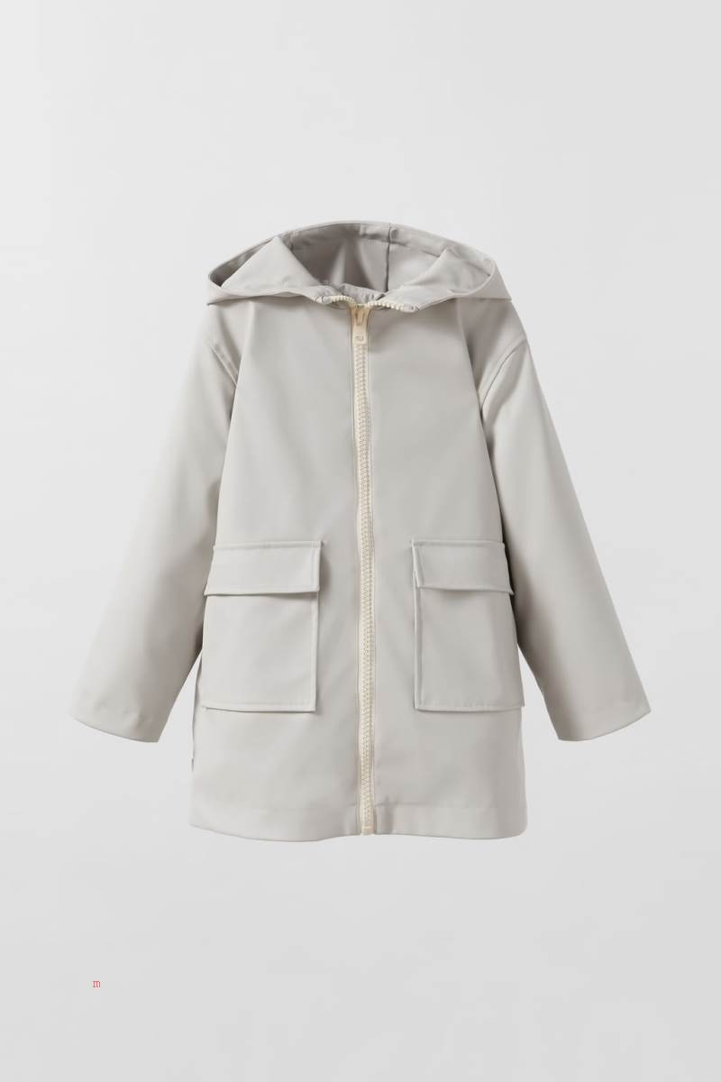 ZARA RUBBERISED WITH SNAP BUTTONS Regnrock Pojke Grå | BAVFM-0684
