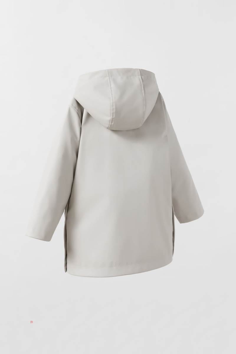 ZARA RUBBERISED WITH SNAP BUTTONS Regnrock Tjej Grå | ROUCZ-1407