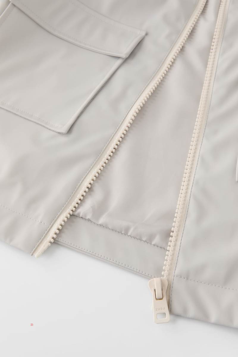 ZARA RUBBERISED WITH SNAP BUTTONS Regnrock Tjej Grå | ROUCZ-1407