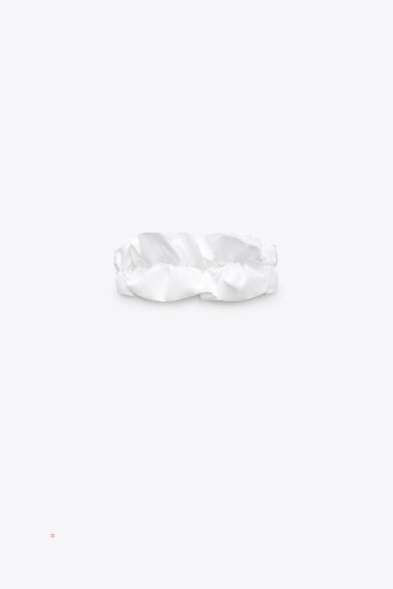 ZARA RUFFLED BANDEAU BIKINI TOP Badkläder Dam Vita | DSQBR-9745