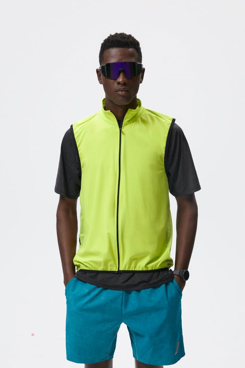 ZARA RUNNING Kostym Gilet Herr Ljusgröna | VNATR-1367