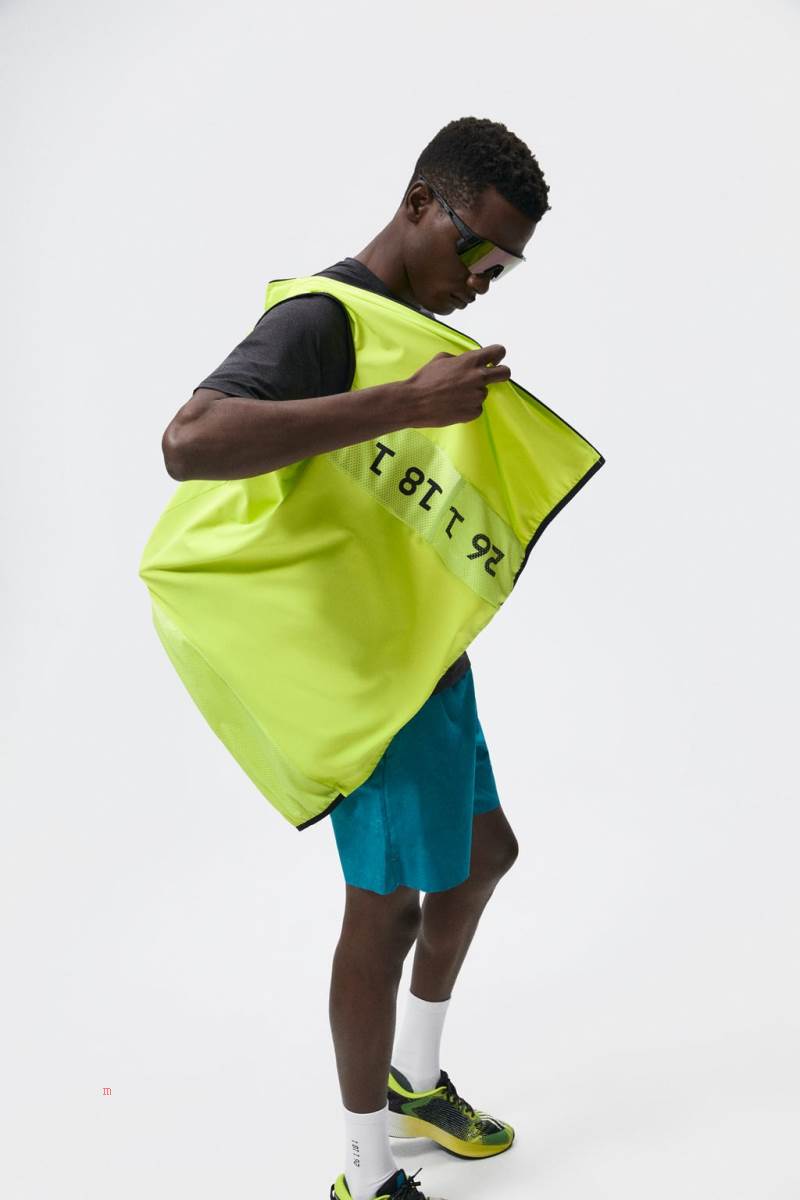 ZARA RUNNING Kostym Gilet Herr Ljusgröna | VNATR-1367