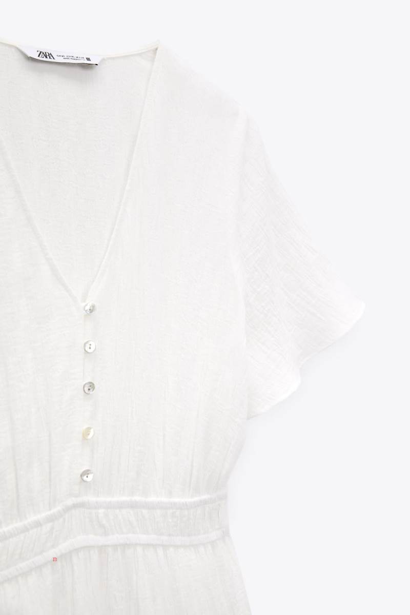 ZARA RUSTIC TIERED Klänning Dam Vita | FZYPQ-2849