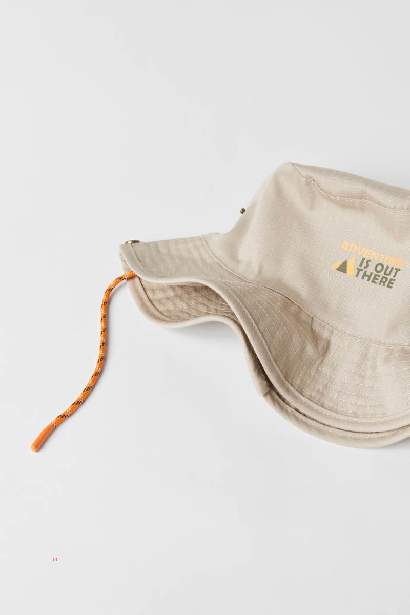 ZARA SAFARI BUCKET Hatt Pojke Mörkbeige | MPOWY-1805