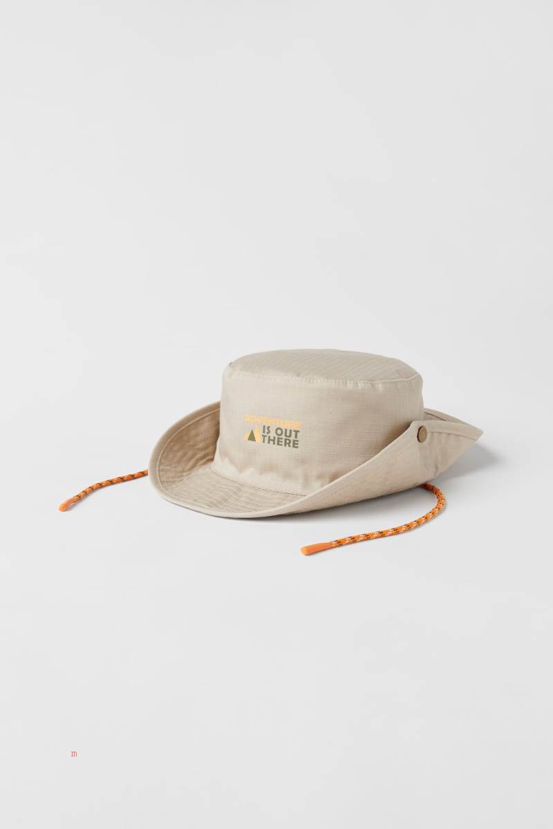 ZARA SAFARI BUCKET Hatt Pojke Mörkbeige | MPOWY-1805