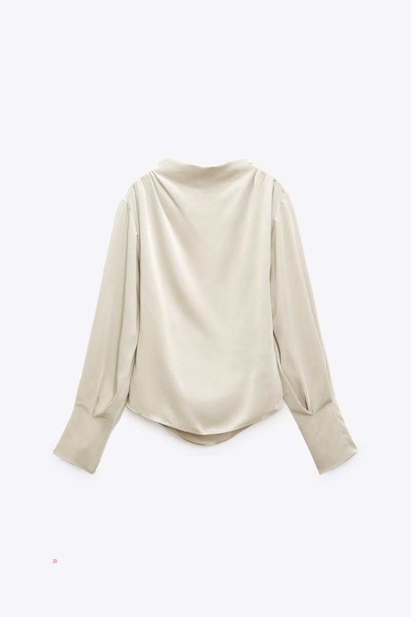 ZARA SATIN Blusar Dam Silver | UBRWA-4067