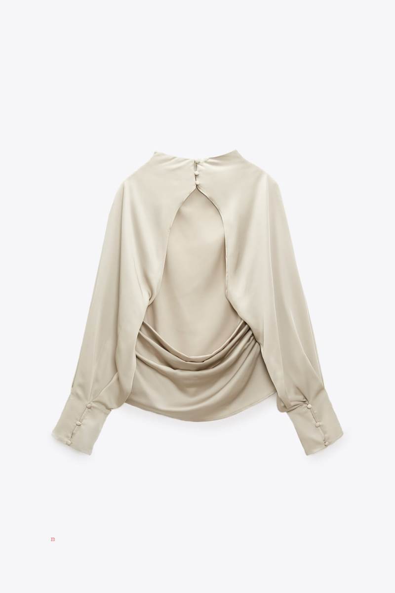 ZARA SATIN Blusar Dam Silver | UBRWA-4067