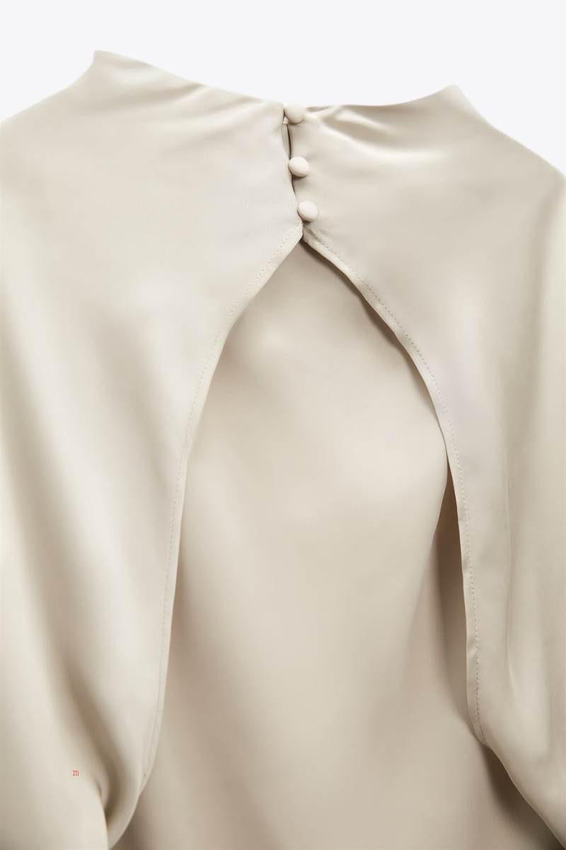 ZARA SATIN Blusar Dam Silver | UBRWA-4067