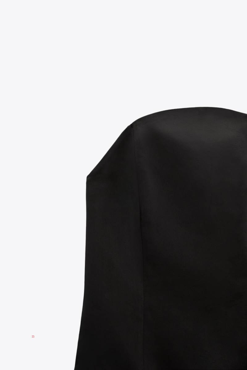 ZARA SATIN Bodysuit Dam Svarta | DFPHS-7028