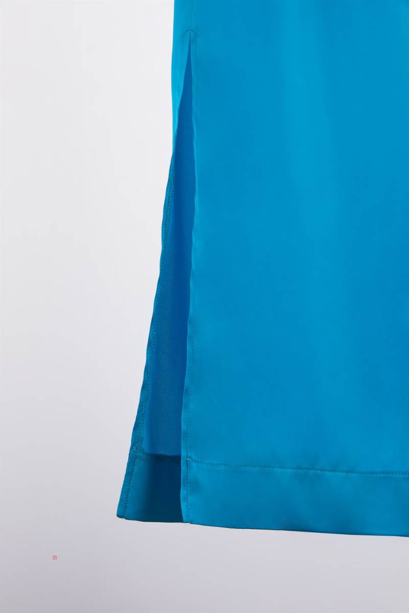 ZARA SATIN Byxor Dam Blå | QJXSH-9526
