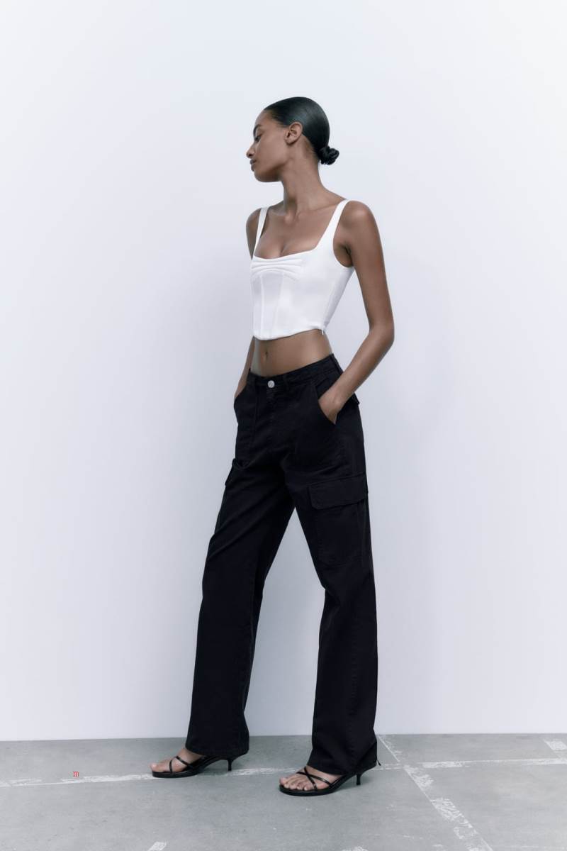 ZARA SATIN CORSETRY-INSPIRED Crop Top Dam Vita | DSTYL-2487