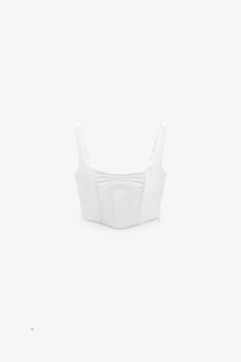 ZARA SATIN CORSETRY-INSPIRED Crop Top Dam Vita | DSTYL-2487