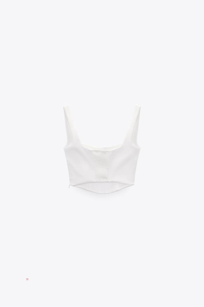 ZARA SATIN CORSETRY-INSPIRED Crop Top Dam Vita | DSTYL-2487
