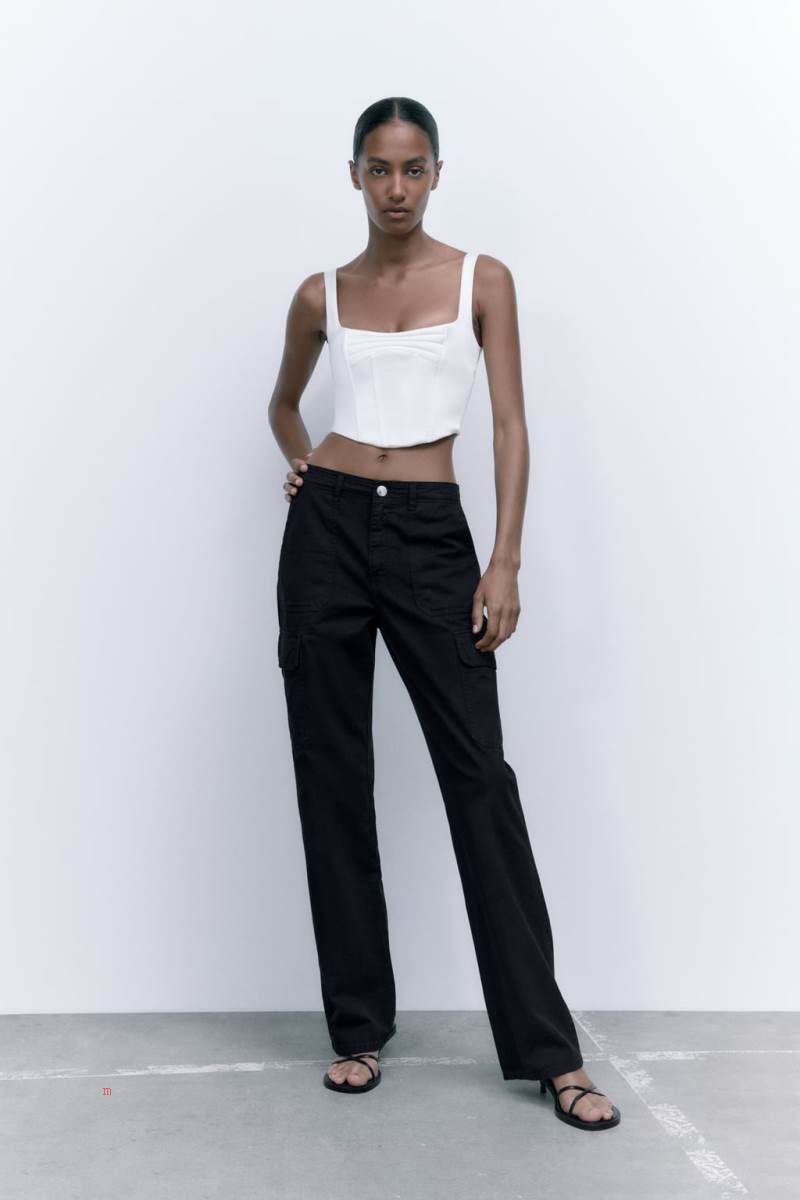 ZARA SATIN CORSETRY-INSPIRED Crop Top Dam Vita | DSTYL-2487