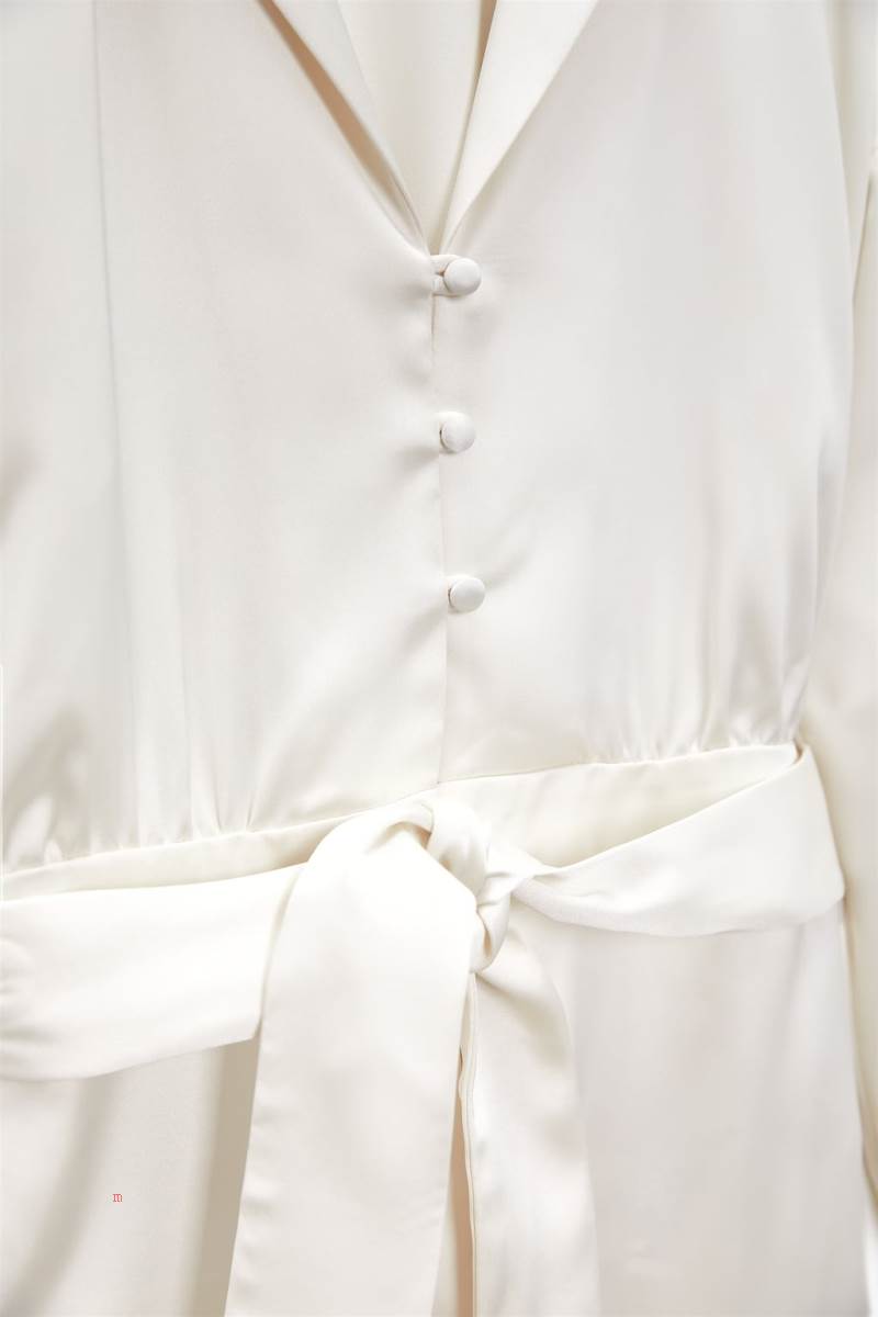 ZARA SATIN-EFFECT BELTED Jumpsuit Dam Grå Vita | HDELX-5701
