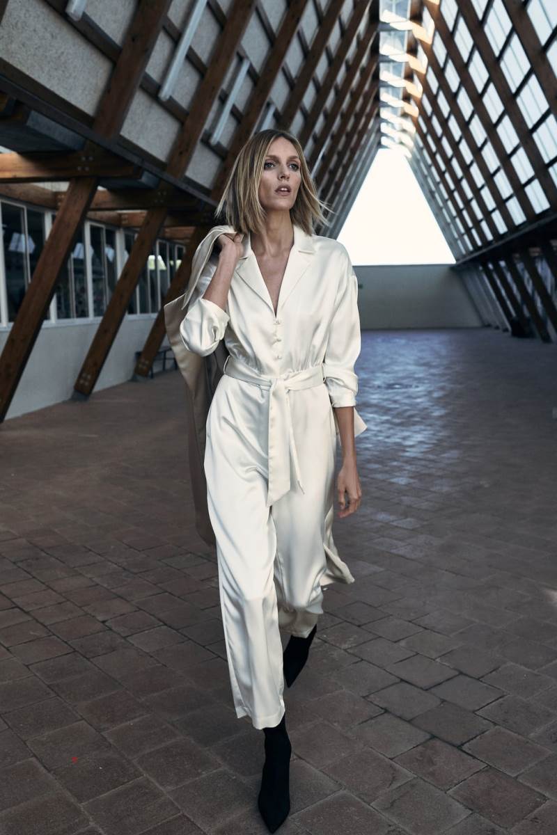 ZARA SATIN-EFFECT BELTED Jumpsuit Dam Grå Vita | HDELX-5701