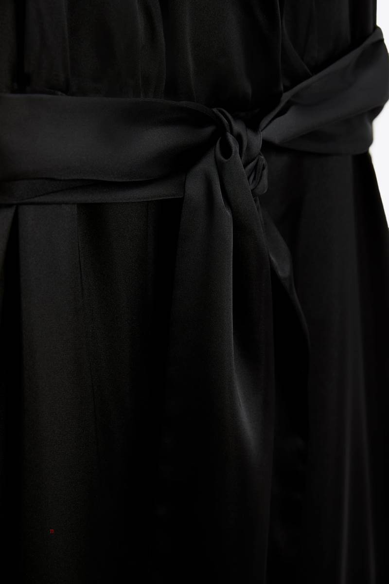 ZARA SATIN HALTERNECK Jumpsuit Dam Svarta | LZRUX-2479