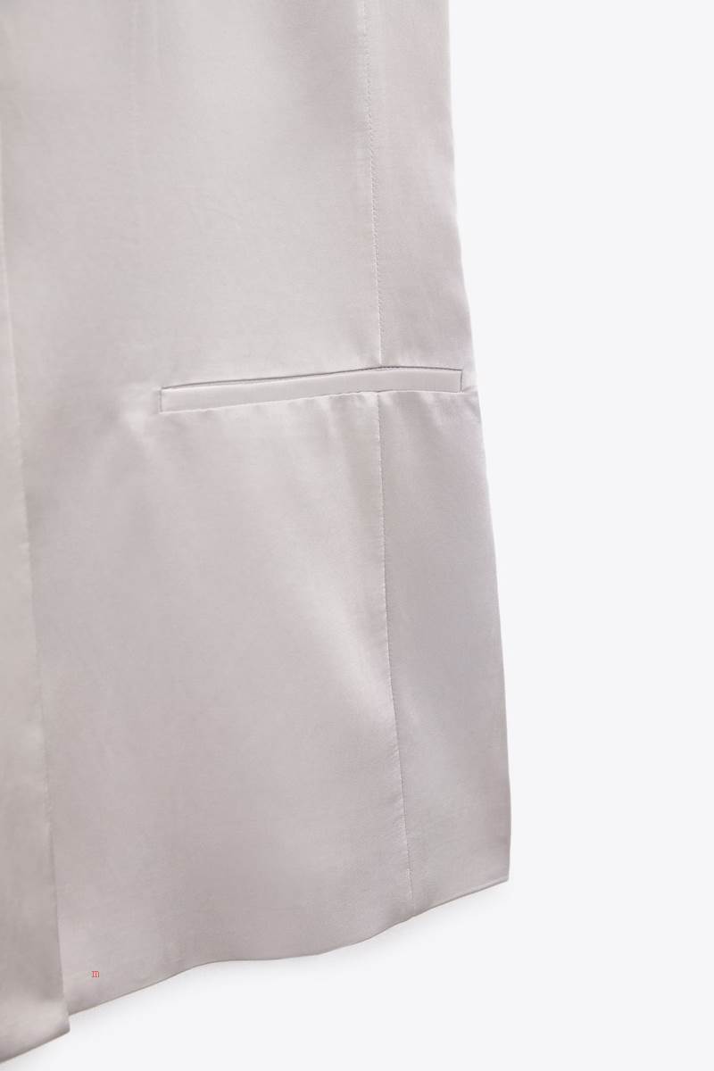 ZARA SATIN Kostym Väst Dam Grå | NZQPC-3750