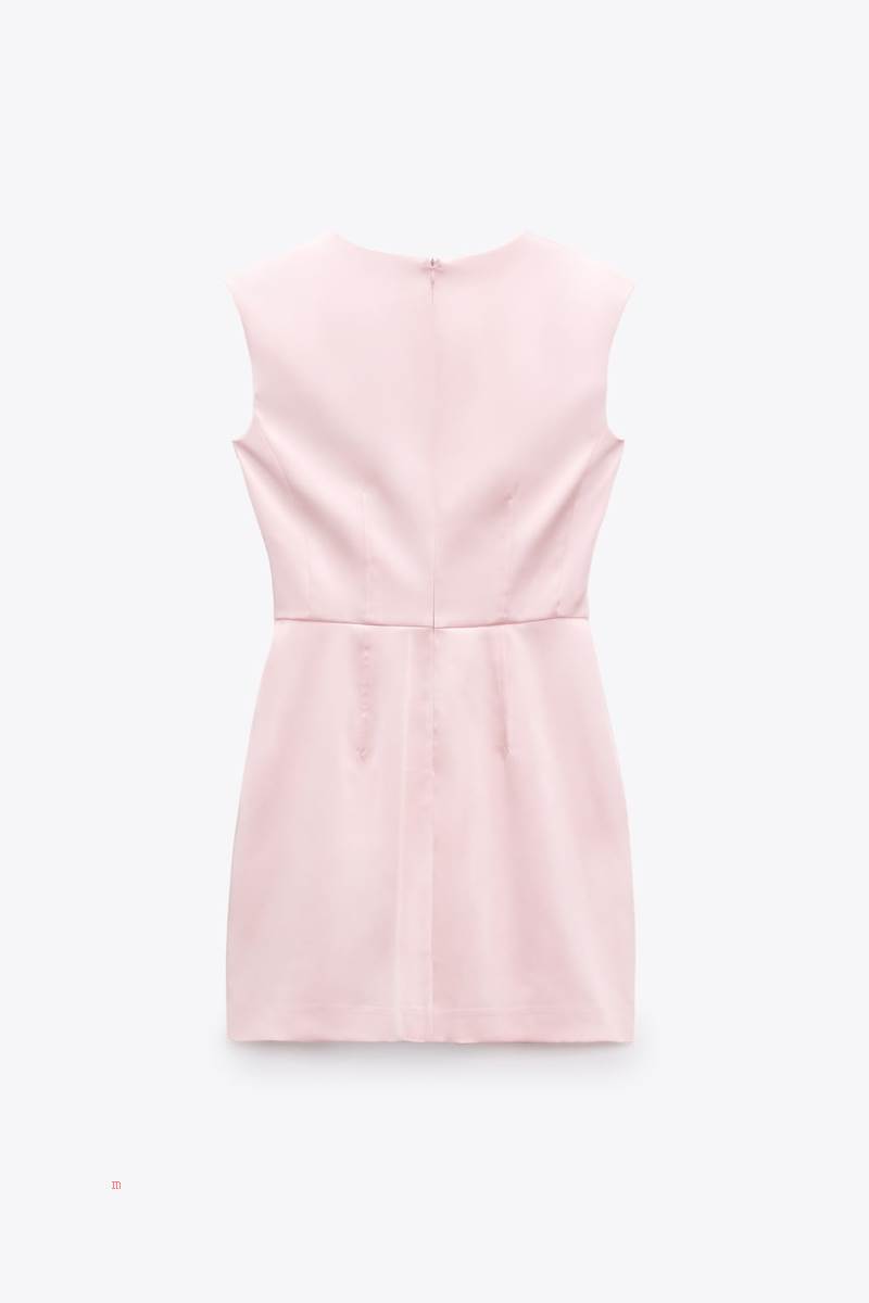 ZARA SATIN MINI SHORT Klänning Dam Rosa | MOUPR-0248