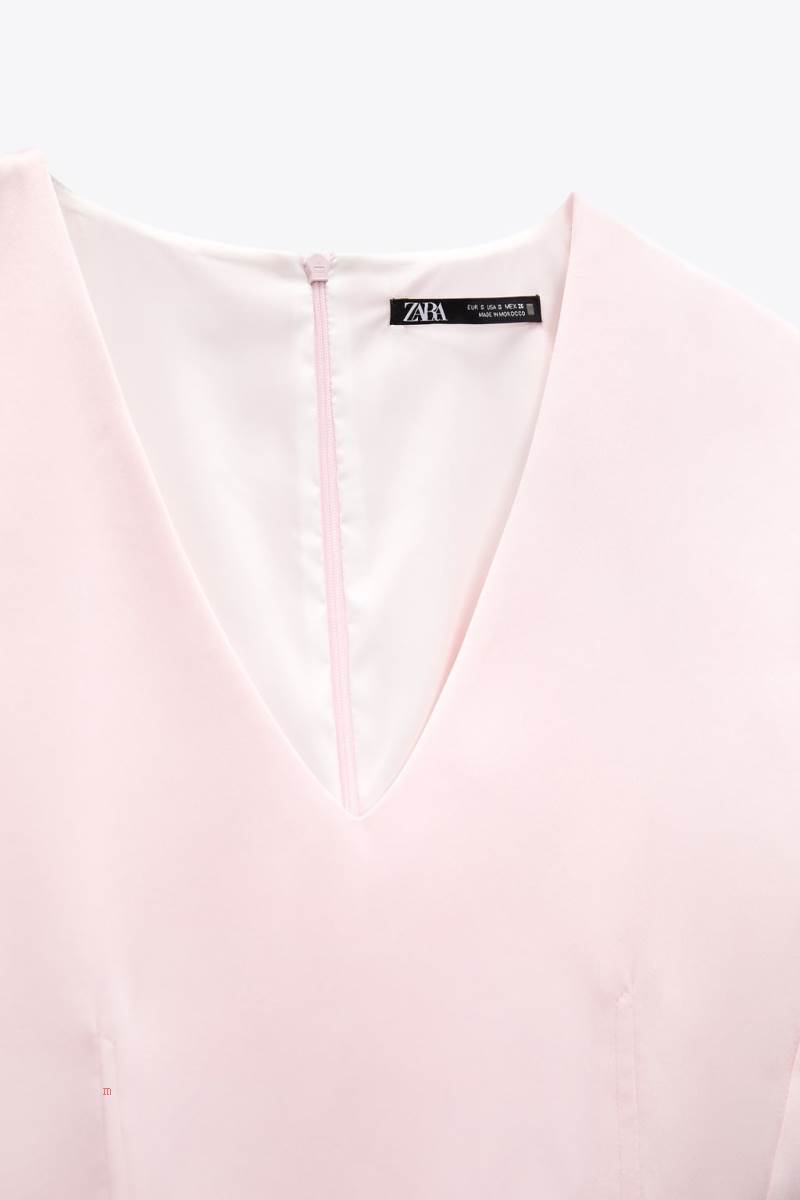 ZARA SATIN MINI SHORT Klänning Dam Rosa | MOUPR-0248