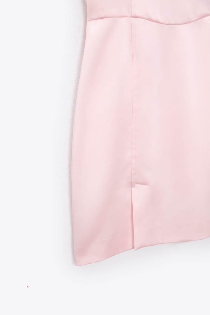 ZARA SATIN MINI SHORT Klänning Dam Rosa | MOUPR-0248