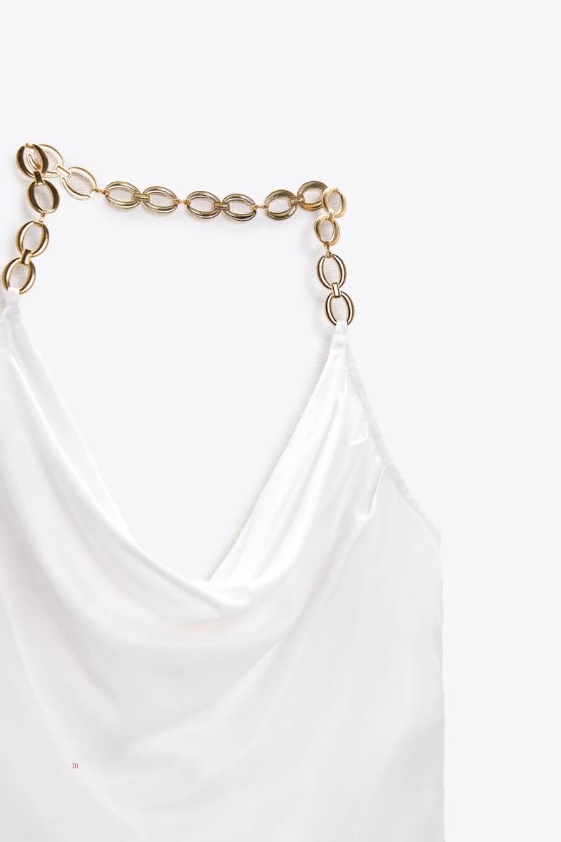 ZARA SATIN TOP WITH CHAIN Crop Top Dam Vita | CKTHX-0671