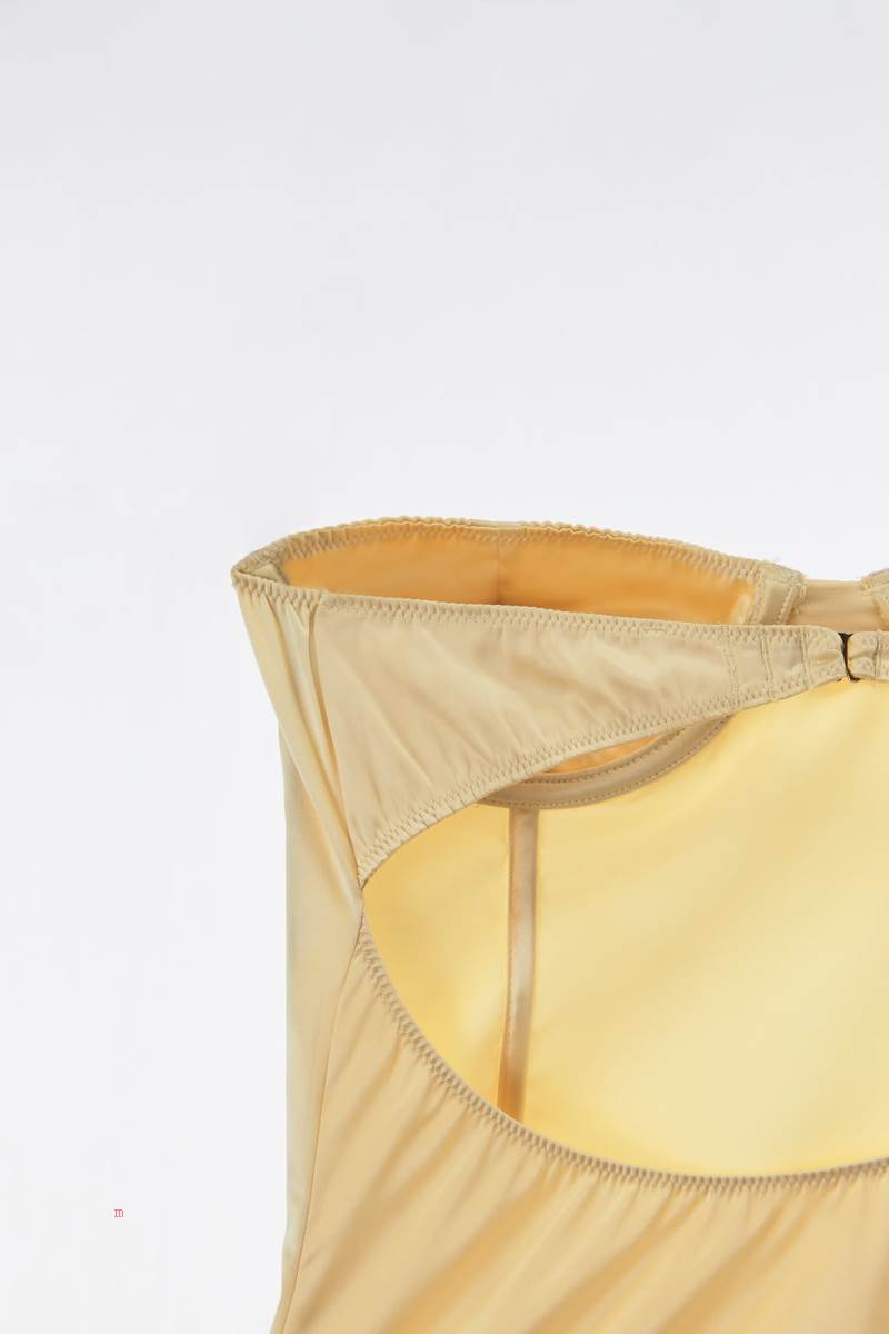 ZARA SATIN UNDERWIRE Bodysuit Dam Gula | AJSXY-9215