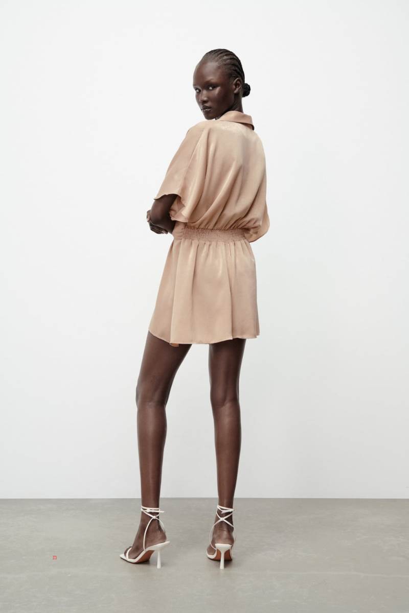ZARA SATIN WITH KNOT Playsuit Dam Bruna | ELFHA-3290