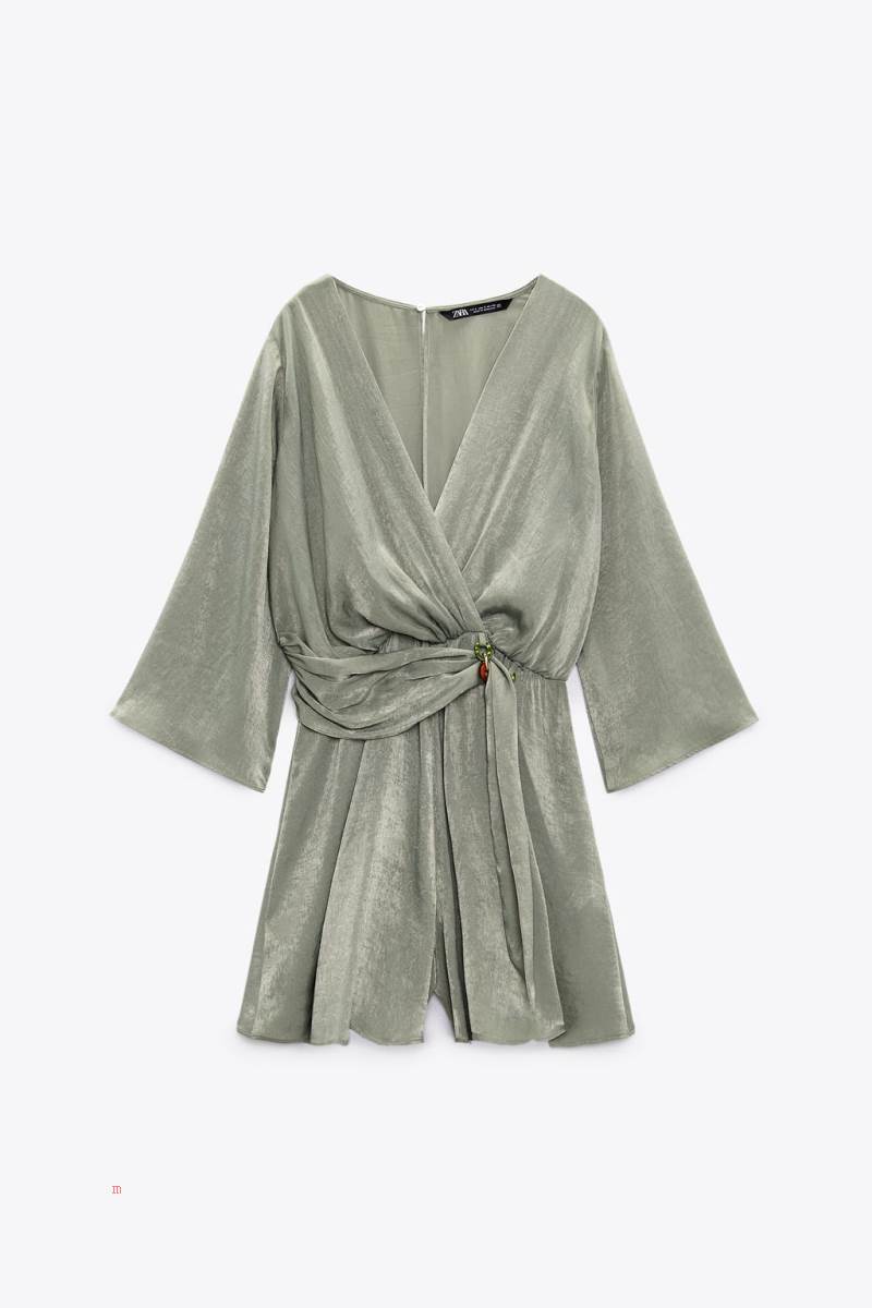 ZARA SATIN WITH LINKS Playsuit Dam Khaki | JEBPG-2437
