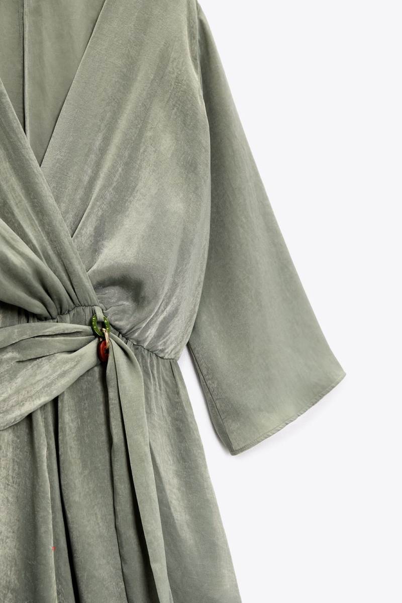 ZARA SATIN WITH LINKS Playsuit Dam Khaki | JEBPG-2437