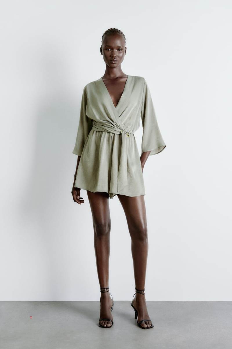 ZARA SATIN WITH LINKS Playsuit Dam Khaki | JEBPG-2437
