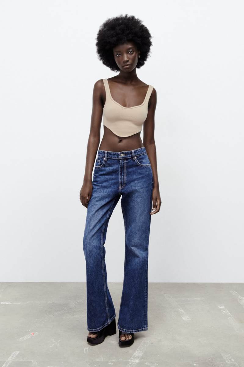 ZARA SEAMLESS CORSETRY-INSPIRED TOP Crop Top Dam Rosa Beige | ZGHWX-2538