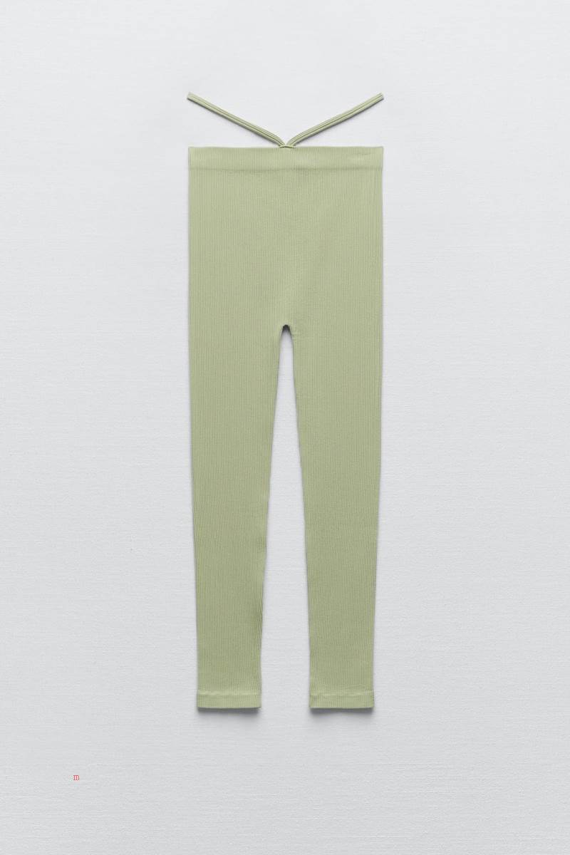 ZARA SEAMLESS Leggings Dam Ljuskhaki | OUBFE-7190